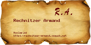 Rechnitzer Armand névjegykártya